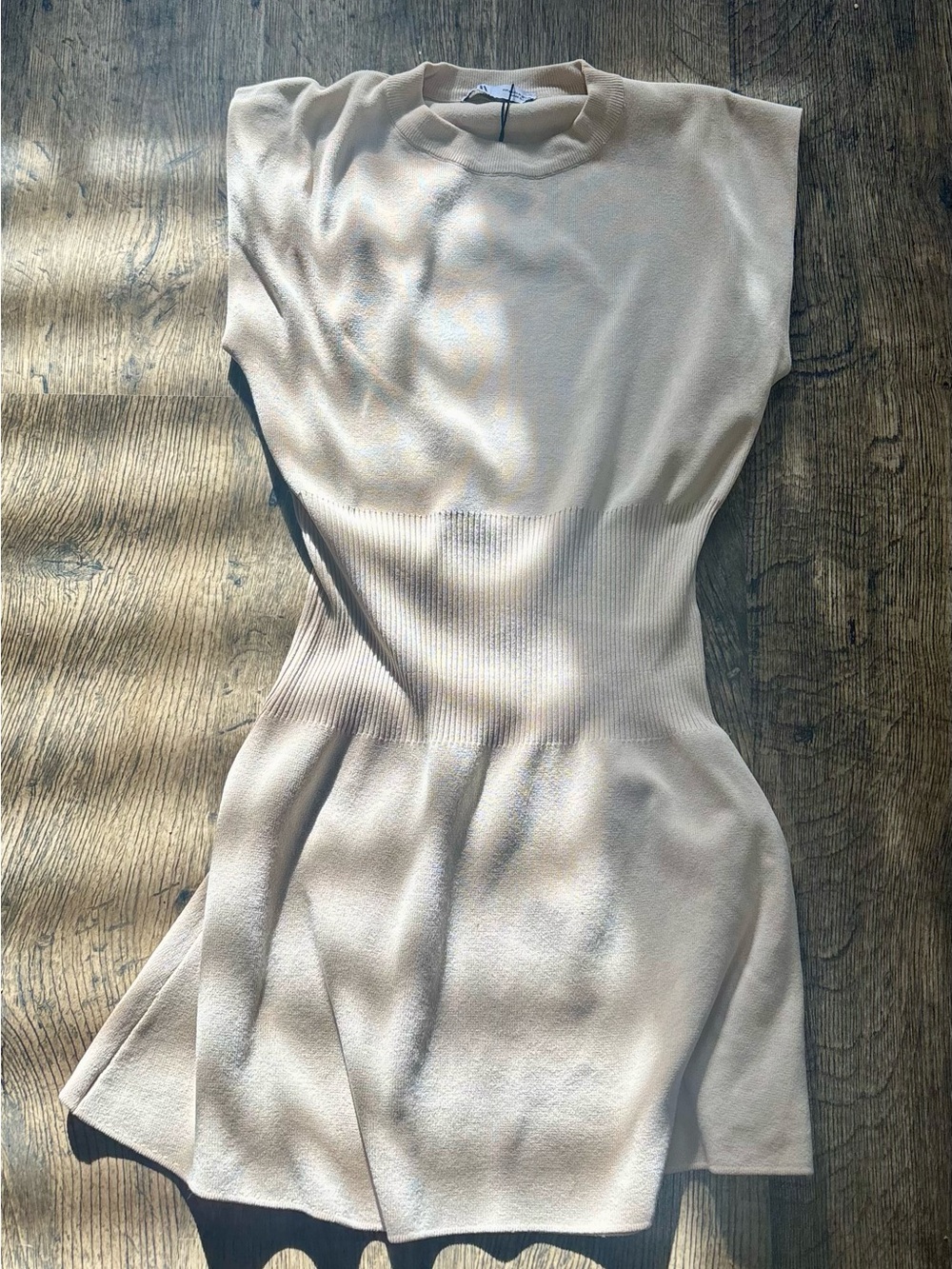 Zara cream knit mini dress size medium